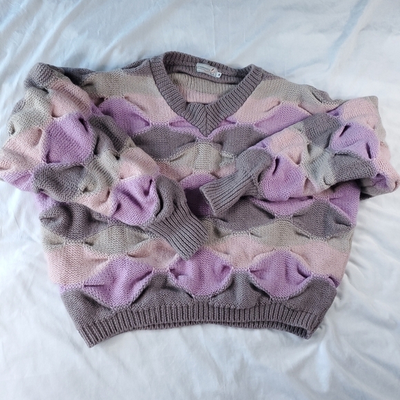 Heavyweight Vintage Wool Oversized Chunky Knit Pastel Sweater - Picture 3 of 16